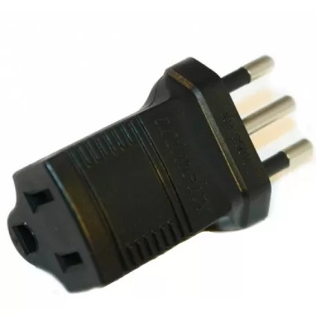 Adaptador enchufe americano a nacional 110v - 220v inyectado