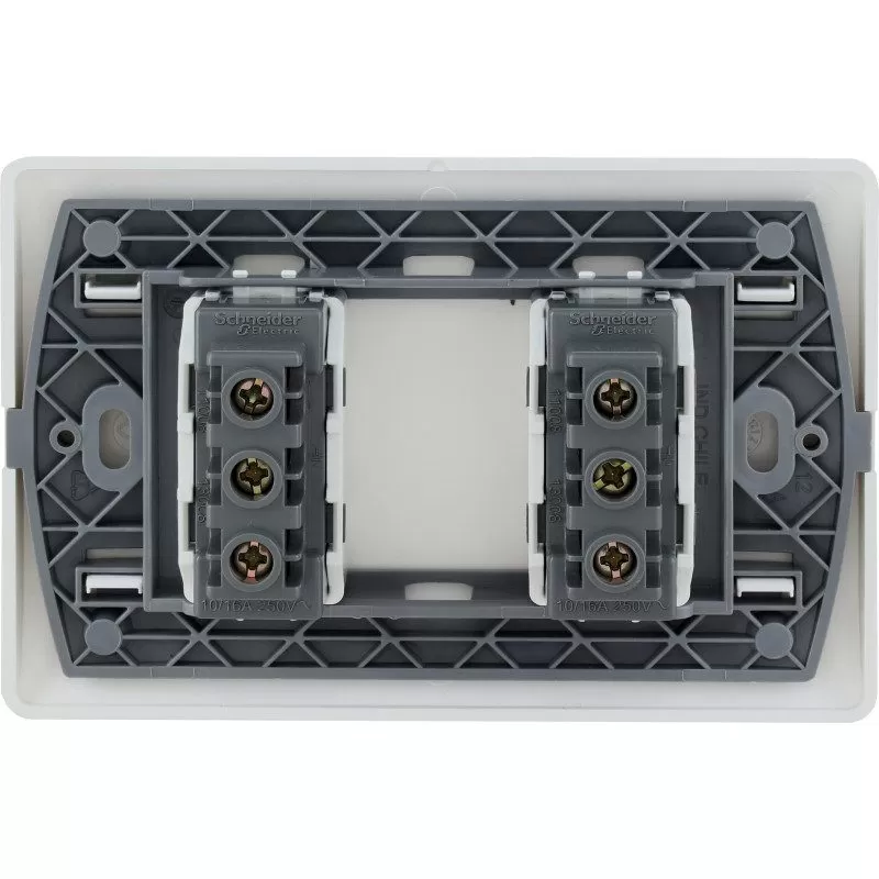 Tomacorriente embutido doble blanco 10A - Imagen 2