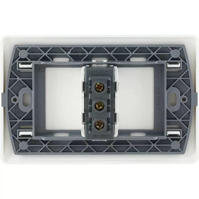 Tomacorriente embutido simple blanco 10A - Imagen 2