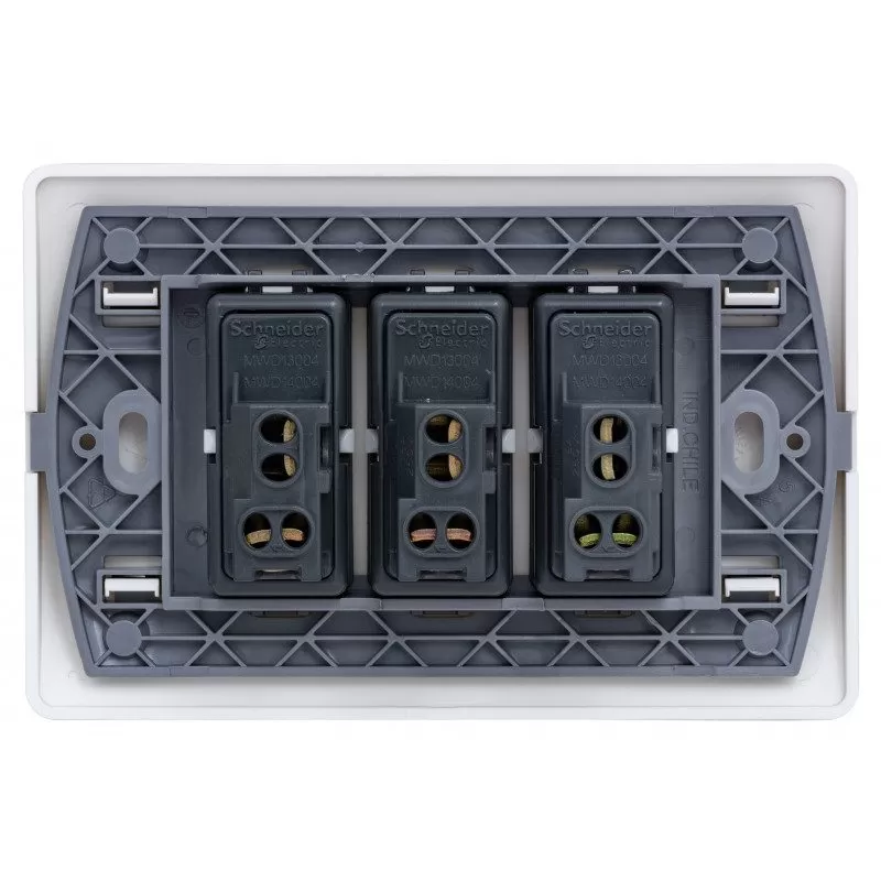 Interruptor embutido triple 9/32 blanco - Imagen 2