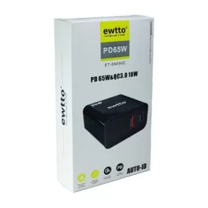 Cargador Tipo-C Ewtto ET-E6095C 65W + Cable de 2mts
