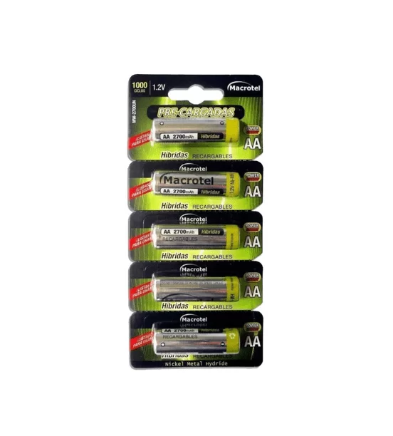 Pilas recargables AA Macrotel Pack 5 und.