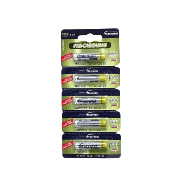 Pilas recargables AAA Macrotel Pack 5 und.