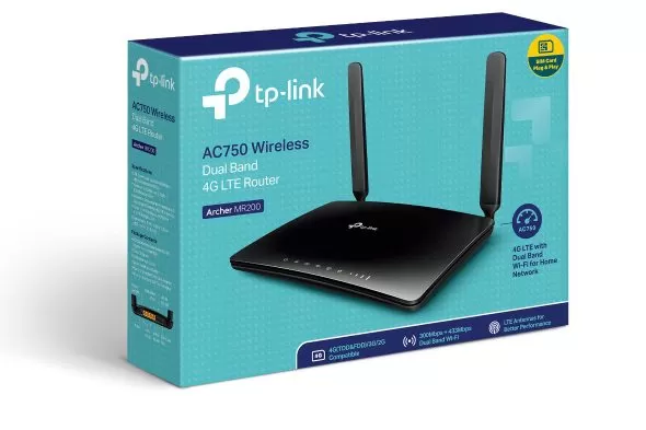 Router Archer MR200 AC750 Doble banda con 4G LTE