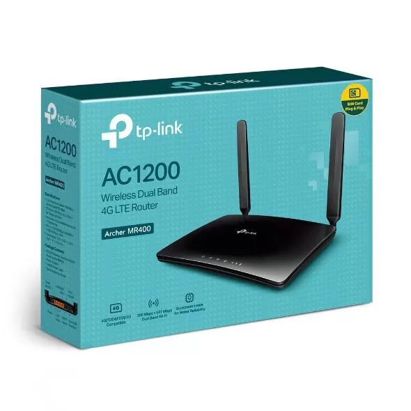 Router Archer MR400 AC1200  4G Inalámbrico Doble Banda