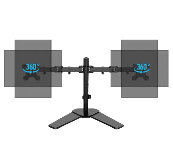 Soporte Monitor doble de sobre mesa + Inclinación  14" A 27"