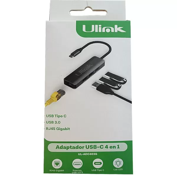 HUB Adaptador multipuerto USB C [4 en 1] UL-ADC403G | Ulink - Imagen 3