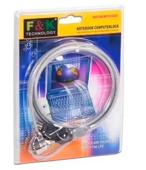 Cable de Seguridad Notebooks | Con llave 1.2 Mts | F&K - Imagen 2