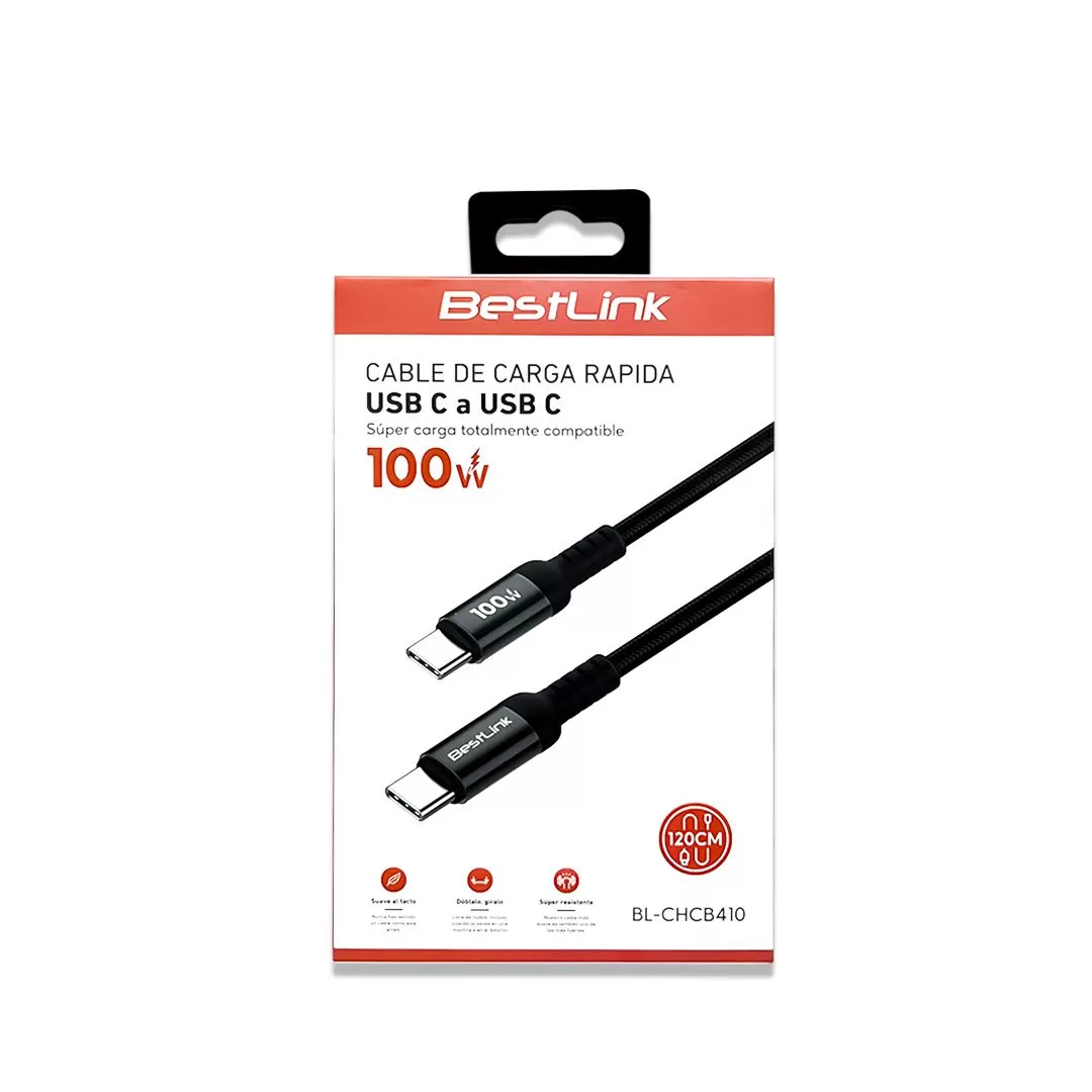 Cable USB tipo C - C, 100W, 1,2 mt / BL-CHCB410 | Bestlink