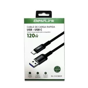 Cable USB tipo A – C carga rápida 120W, 2 mt / BL-CHCB820 | Bestlink
