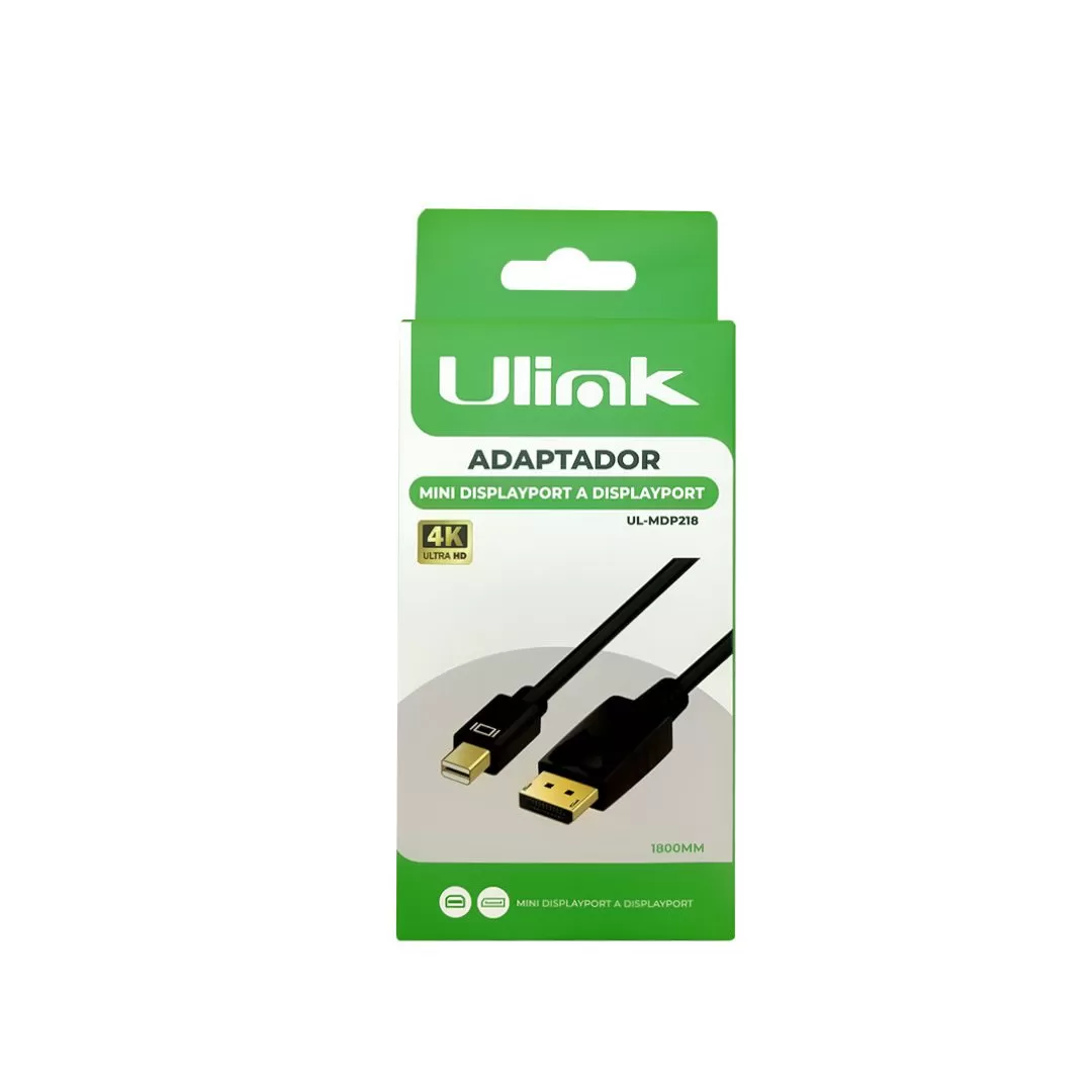 Cable Adaptador Mini DisplayPort a DisplayPort  1,8M UL-MDP218 - Imagen 2