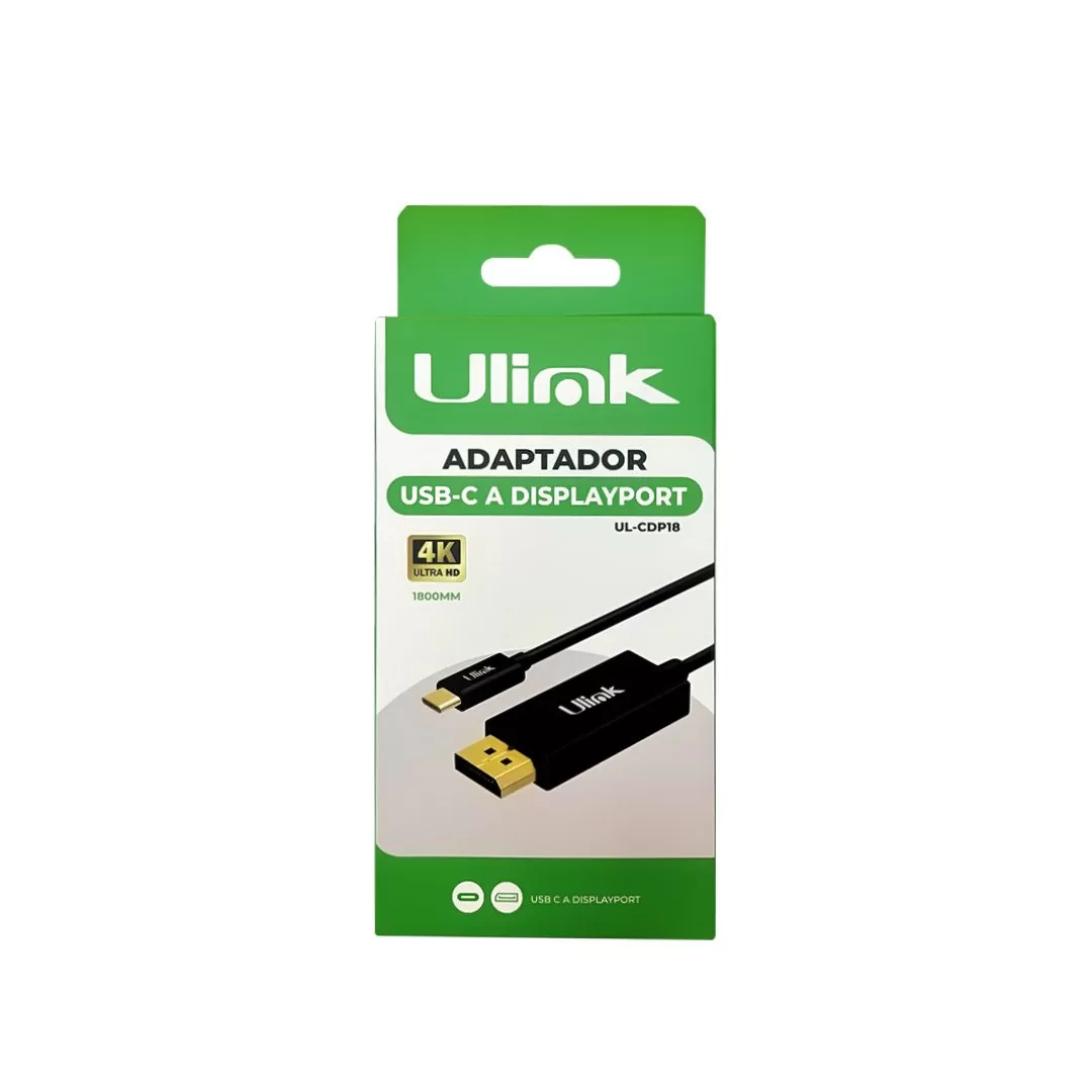 Cable adaptador USB C a Displayport 4K 60Hz 1,8 M UL-CDP18 - Imagen 2