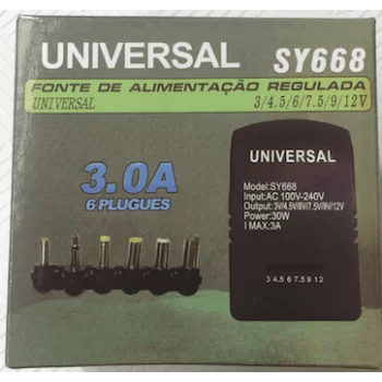 Fuente de poder (Cargador) universal 3A -12V 6 PLUG / SY668 - Imagen 2