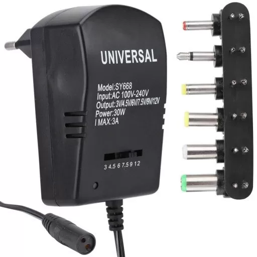 Fuente de poder (Cargador) universal 3A -12V 6 PLUG / SY668